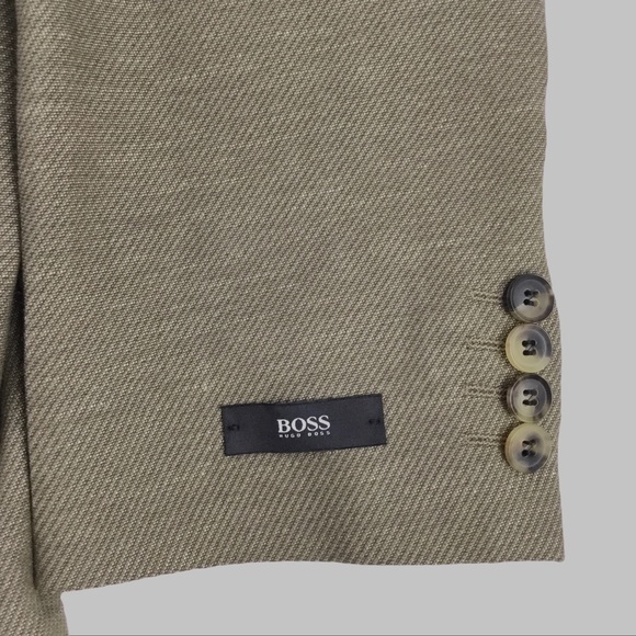 Hugo Boss NWOT Linen Wool Blend Blazer in Wheat. Sz. 42L - Picture 4 of 9